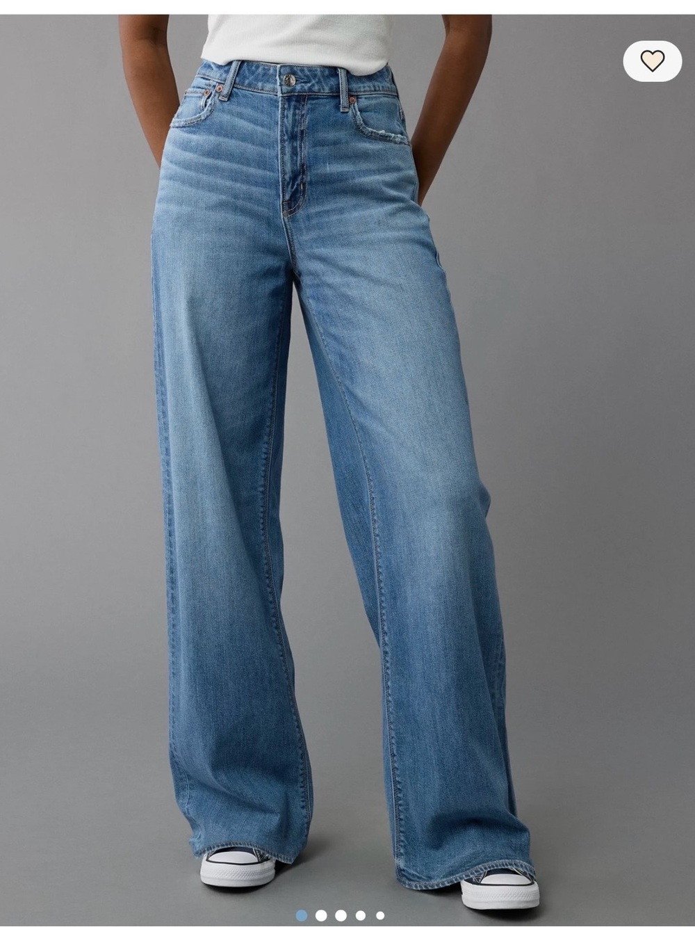 AE Dreamy Drape Stretch Super High-Waisted Baggy Wide-Leg Jean